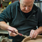 John Higgins at work in his studio 2018